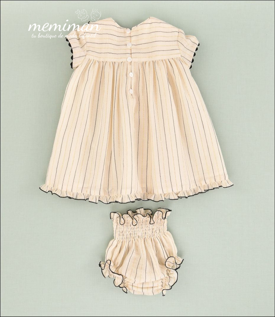 01-50022 Vestito a righe lurex neonata