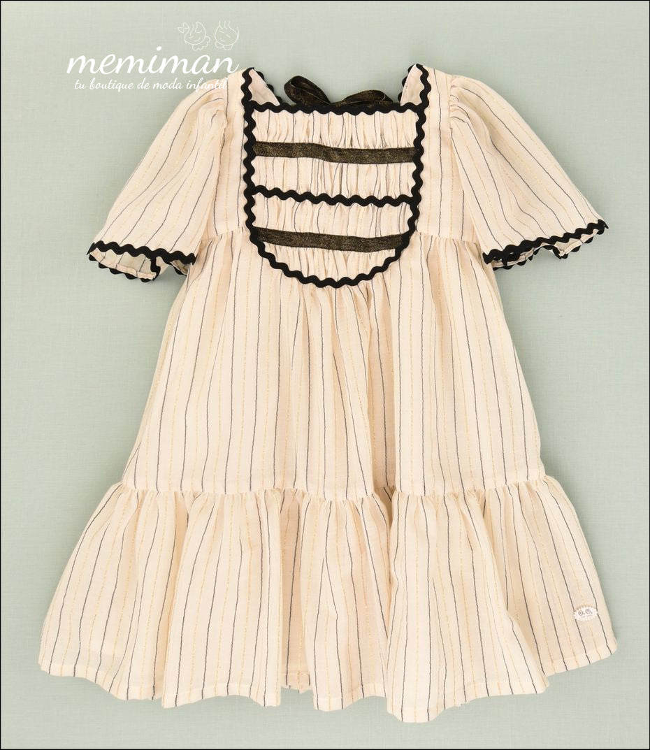 01-50024 Vestito bambina righe lurex