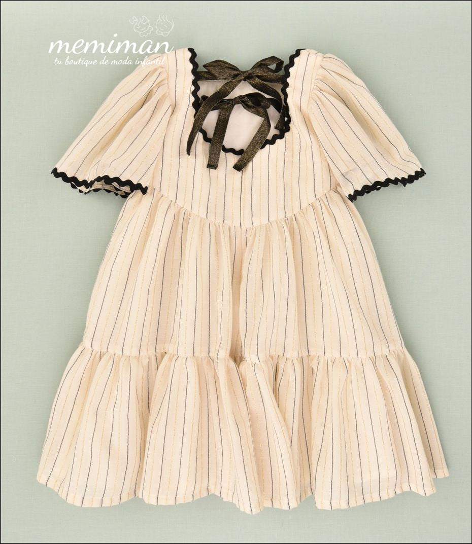 01-50024 Vestito bambina righe lurex