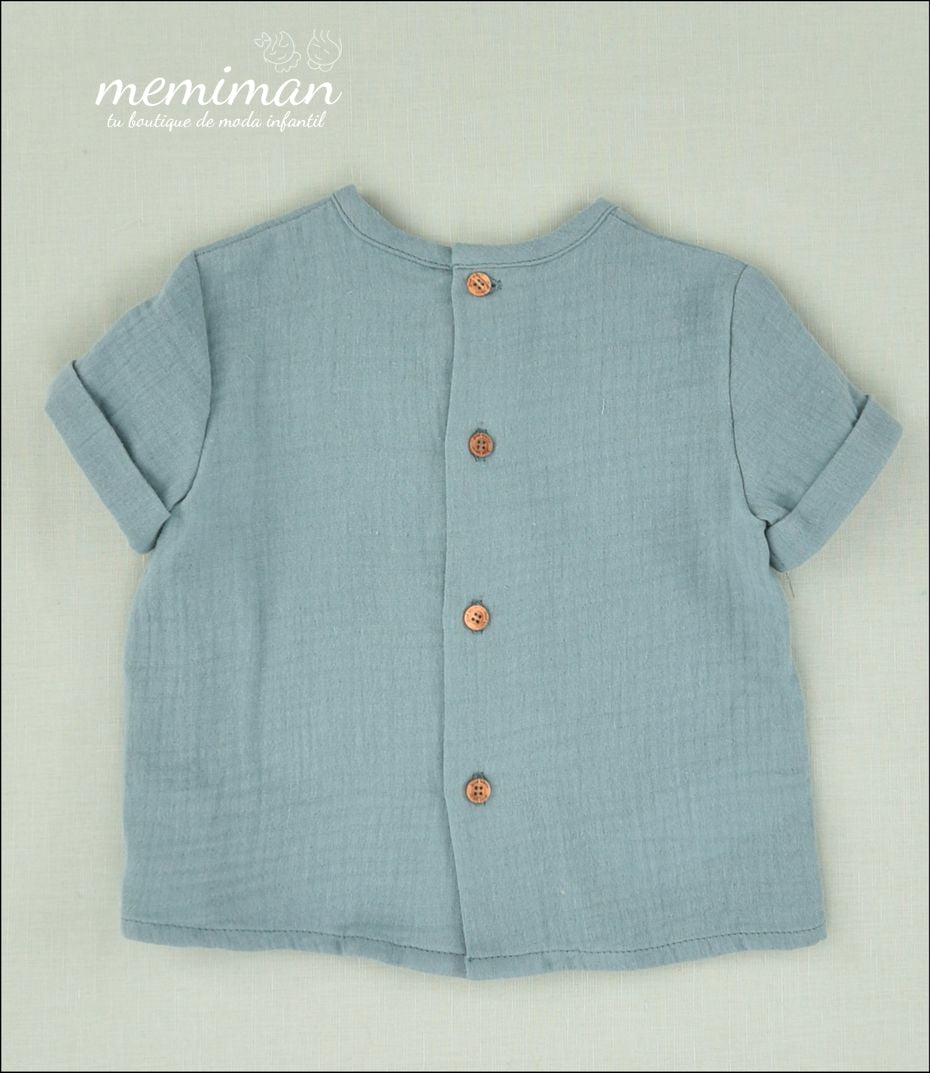 01-50042L Camicetta in chiffon tinta unita neonata
