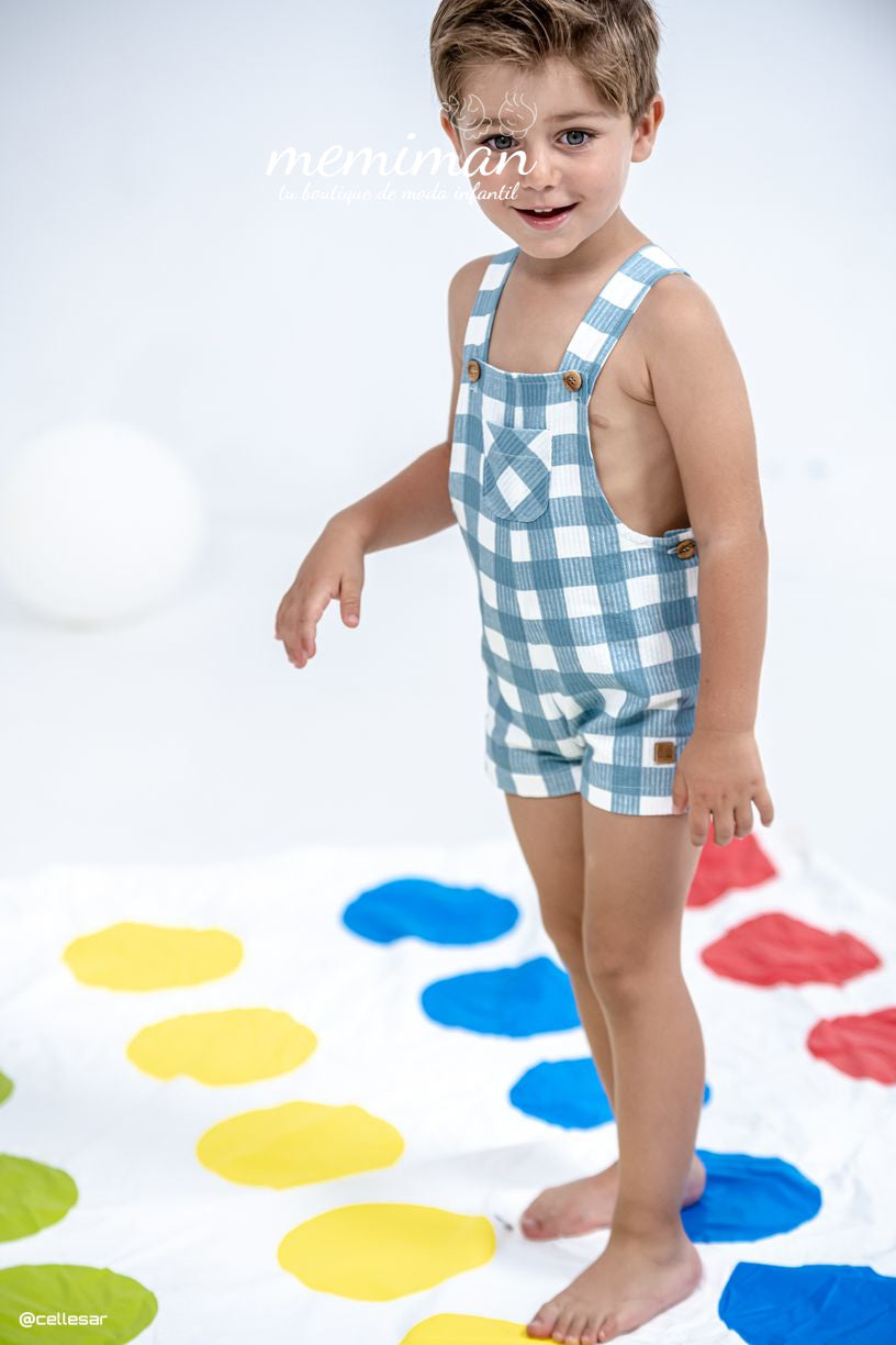 01-50085 Salopette corta vichy bambino