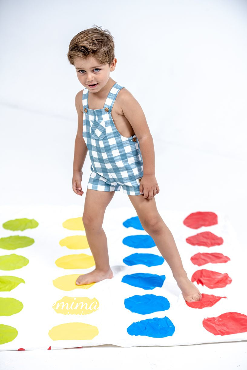 01-50085 Salopette corta vichy bambino