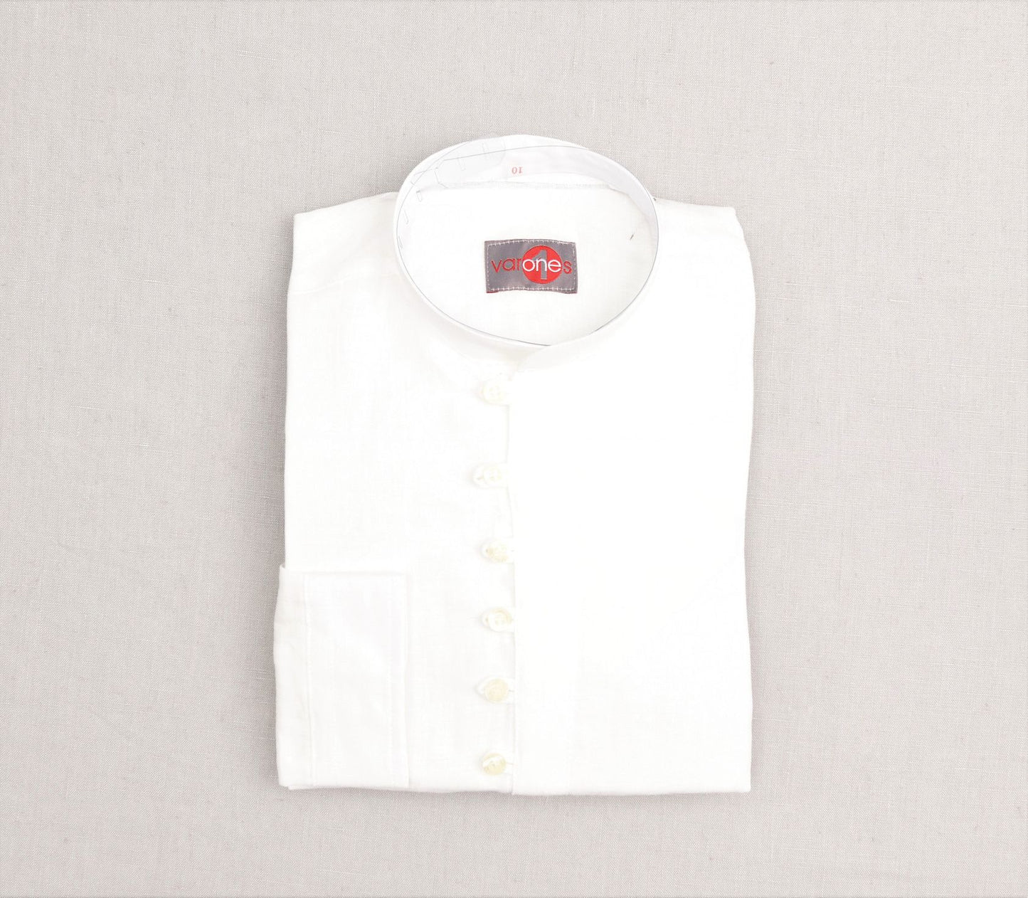 10-06048 Camicia in lino collo alla coreana
