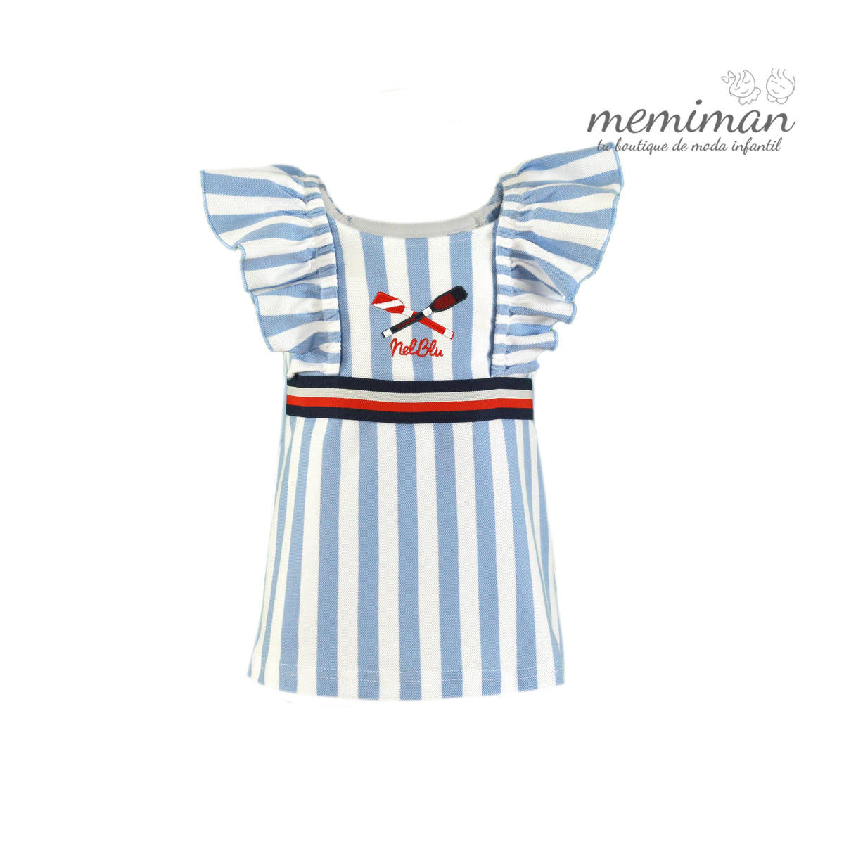 35-1200-V Vestido de bebé às riscas