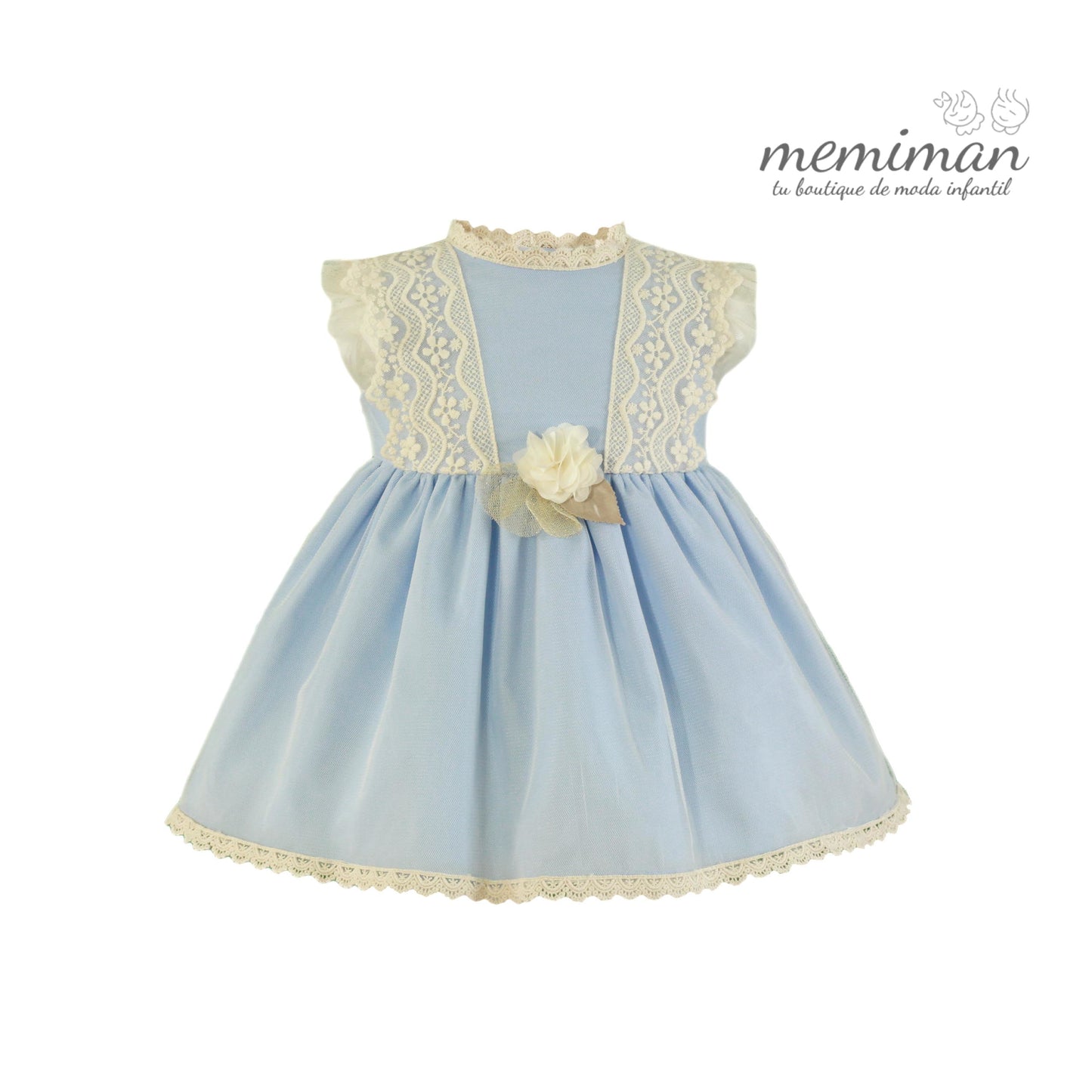 35-0124-V Vestito neonata tulle ricamato