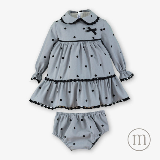 40-0124-VB Vestido Bebé Braguita Cuadros Conejo