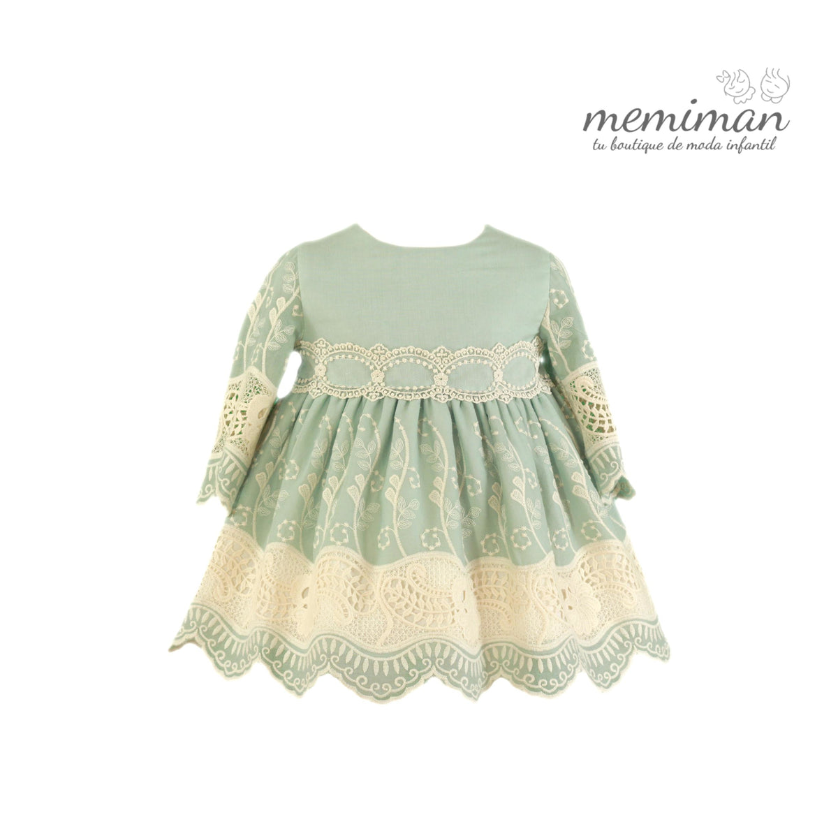 35-0126-V Vestito neonata tulle ricamato