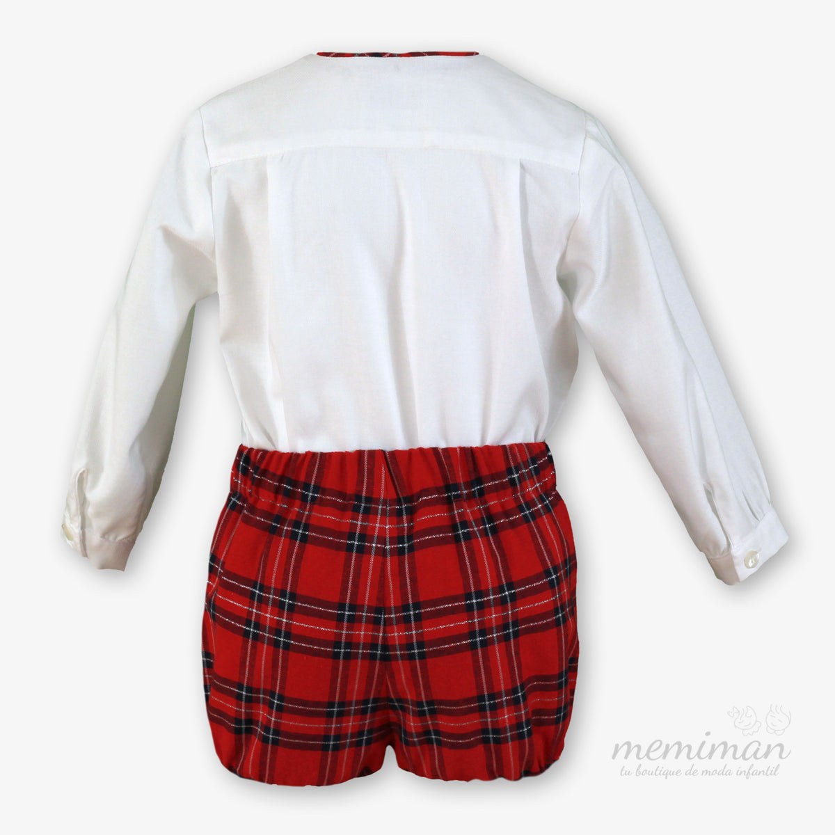 38-0132-23 Completo pantaloncini neonato a quadri