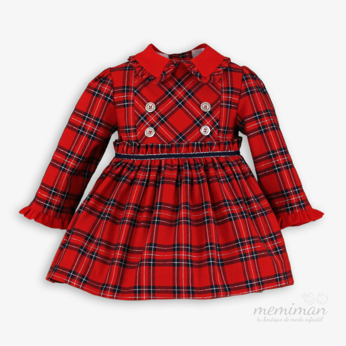 38-0132-V Vestito neonato a quadri