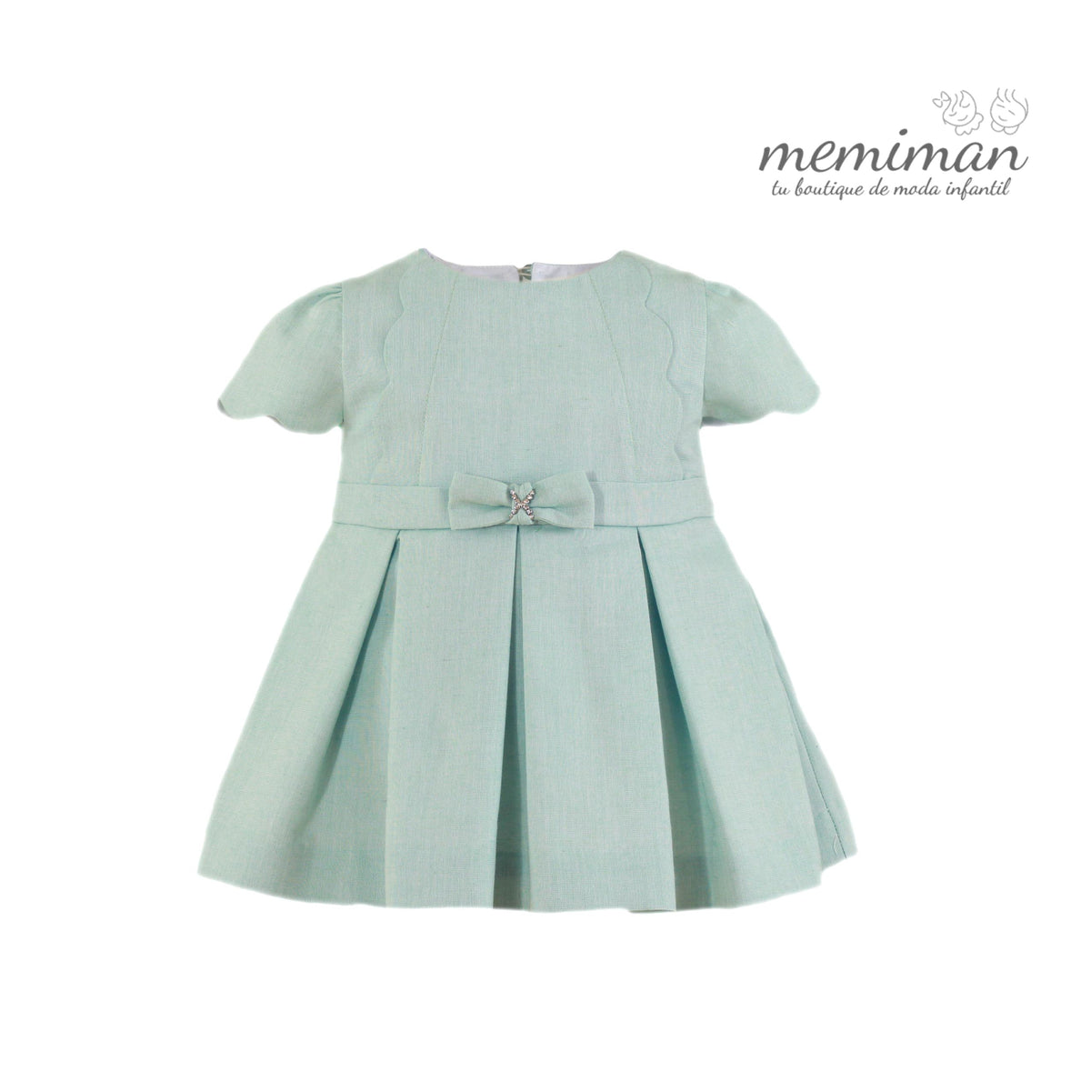35-0137-V Vestito neonata a pieghe