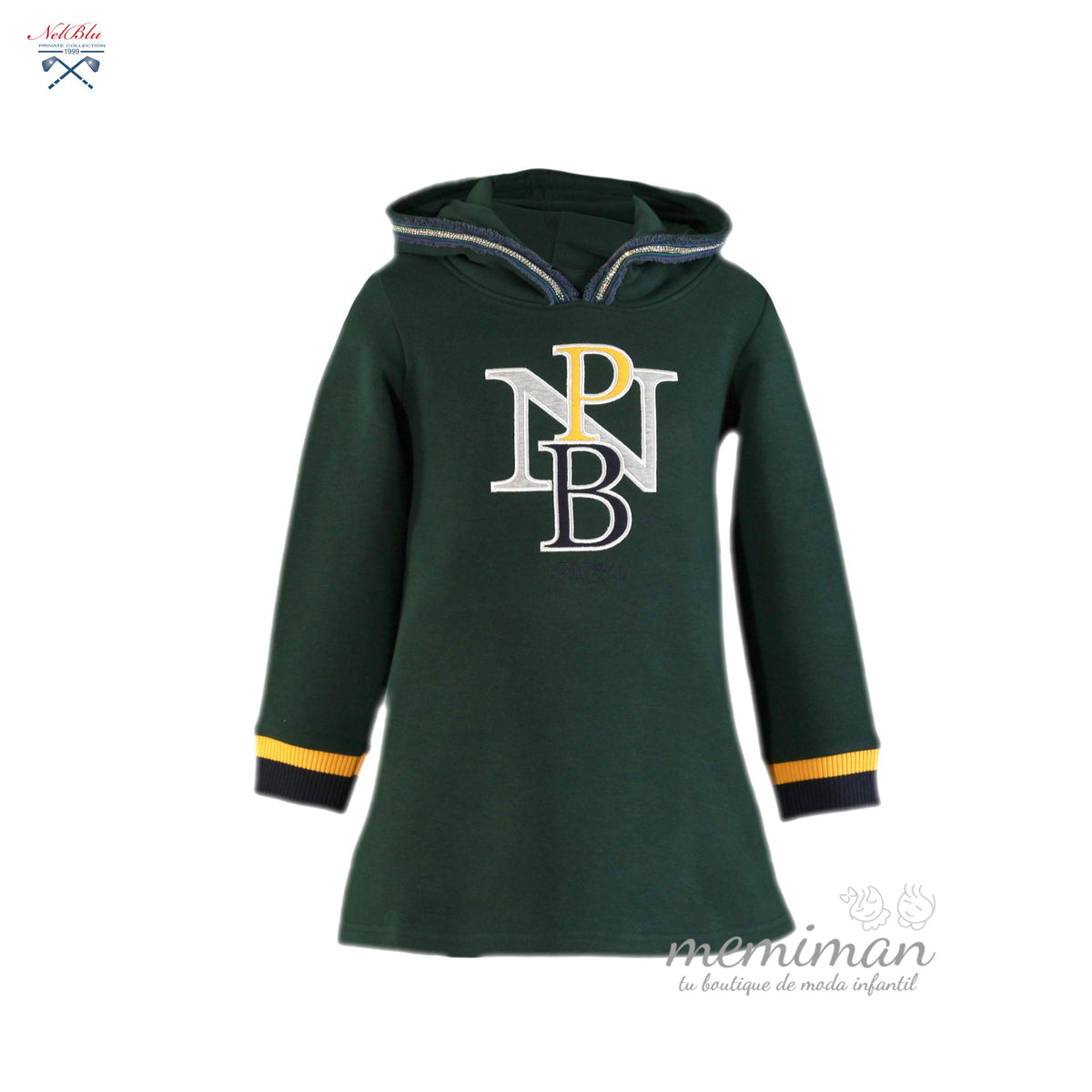 36-1407-V Vestito bambina con cappuccio