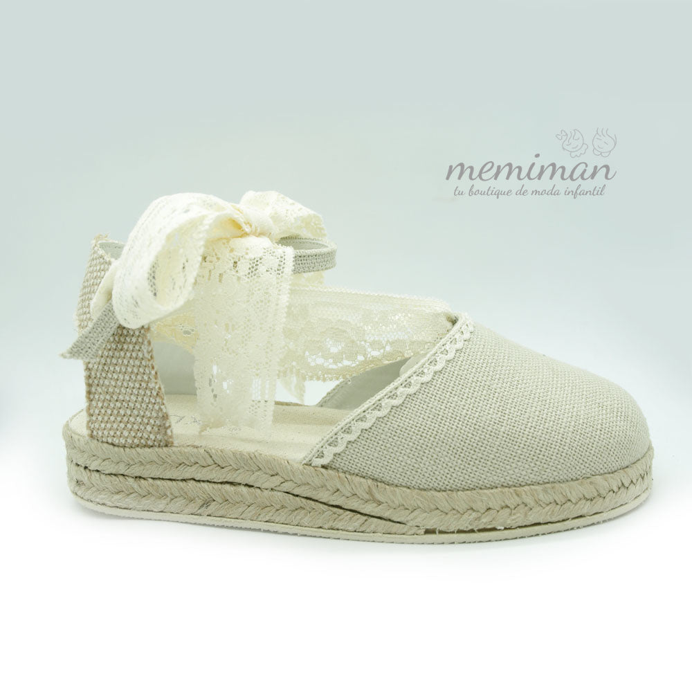 1409H Espadrille LEINEN mit Schnalle