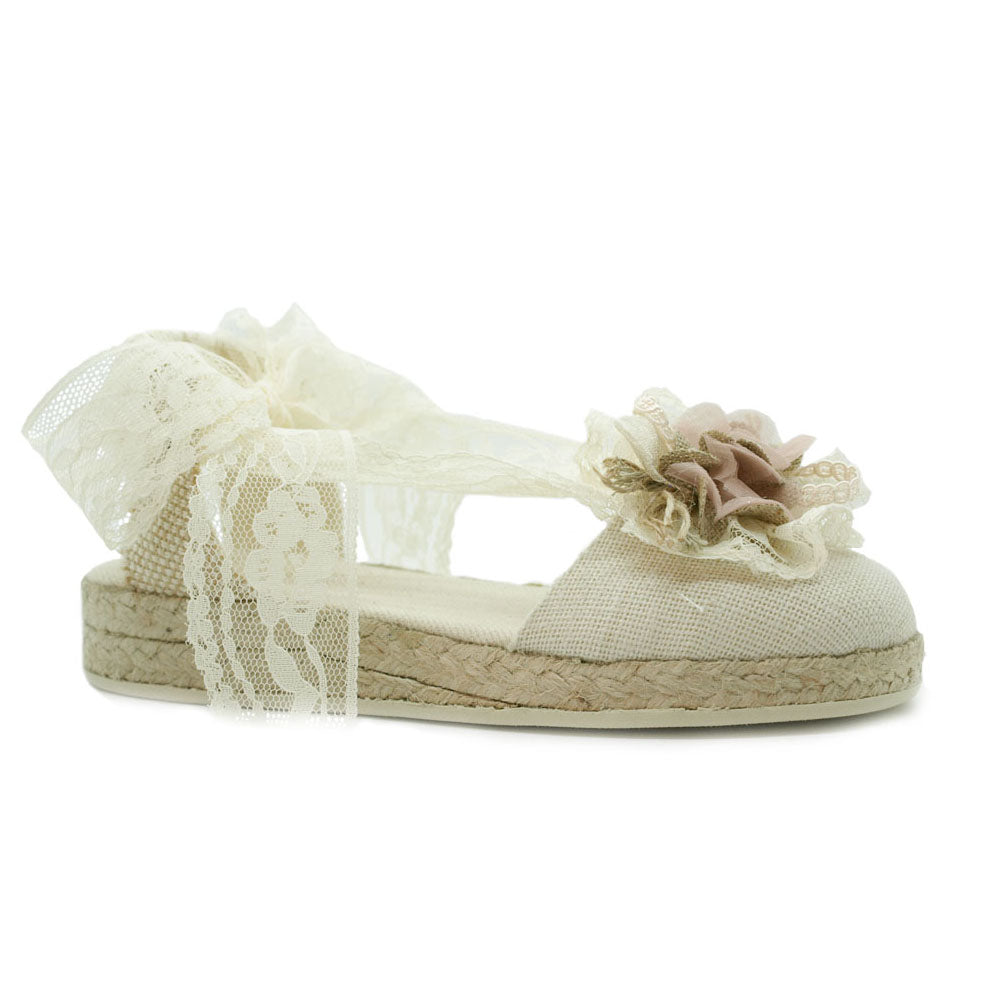 1413H Alpercatas de LINHO com flor