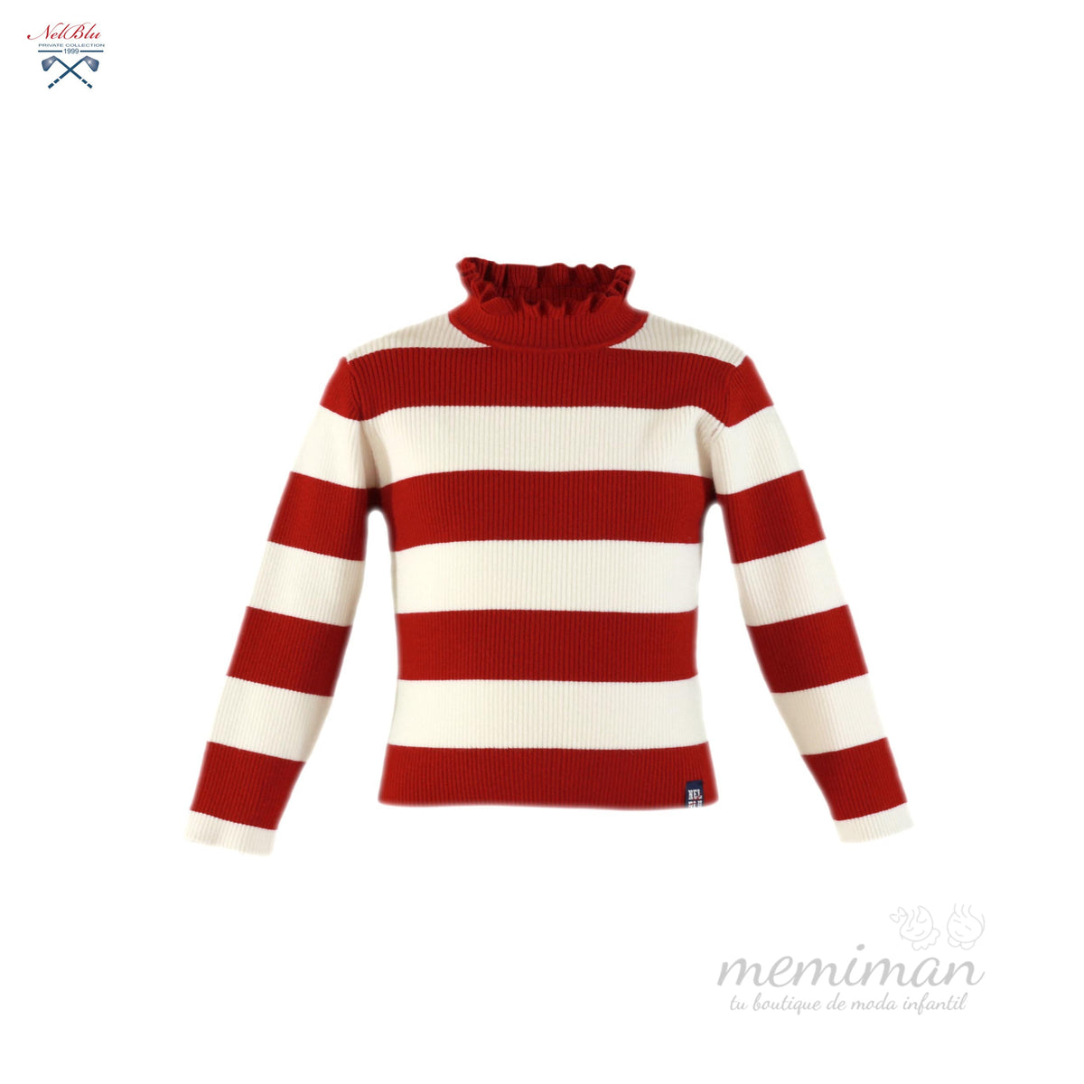 36-1452-2 Gestreifter Pullover für Mädchen