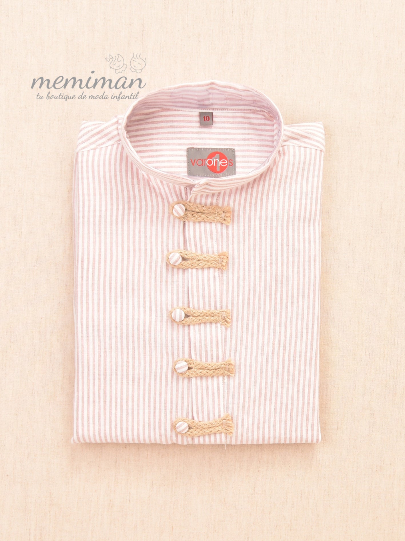 10-06129 Striped Alamares Mao Shirt
