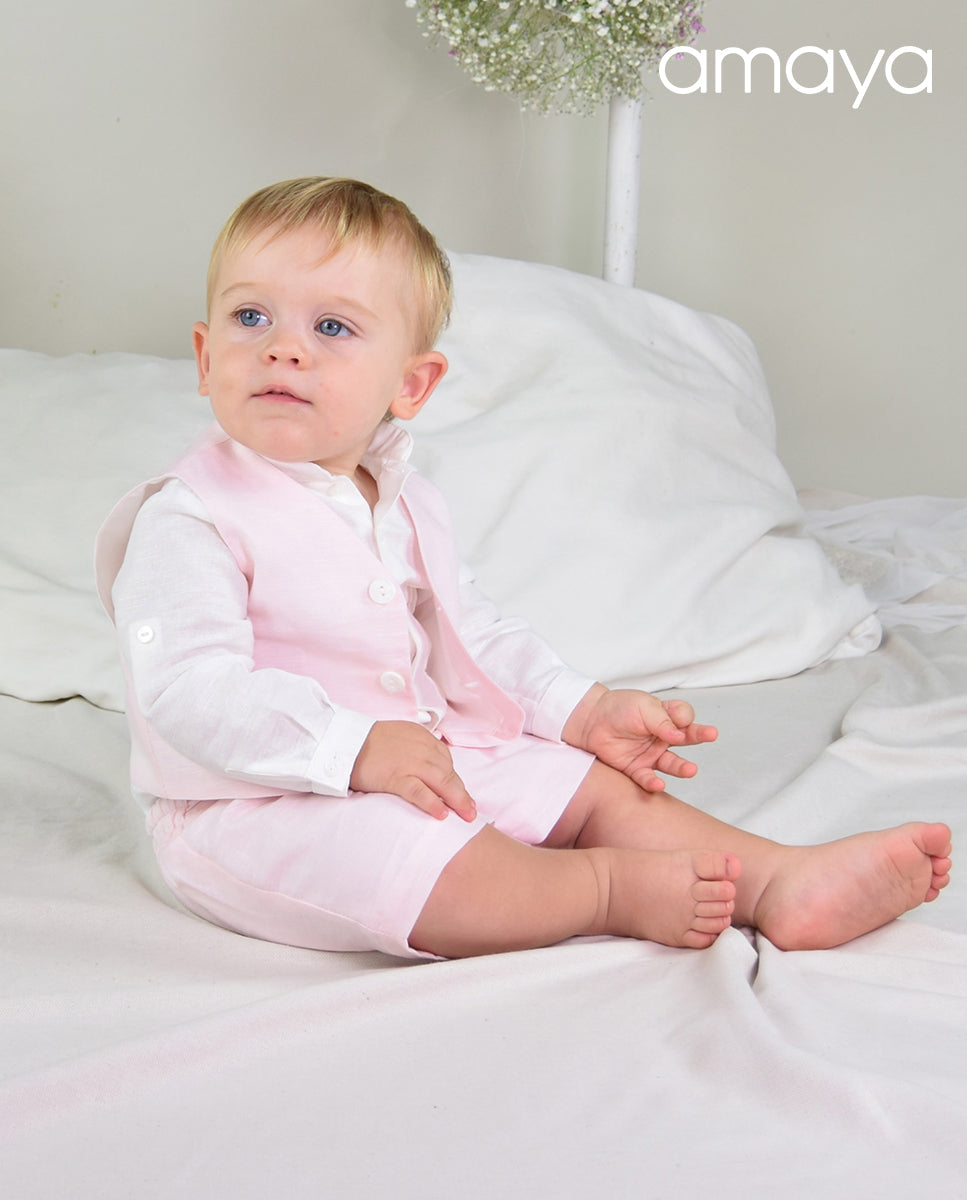 190360 Gilet NEONATO lino