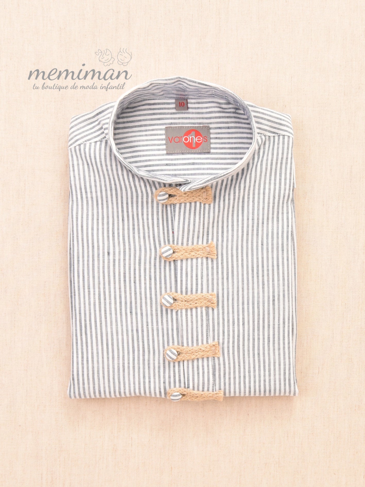 10-06129 Striped Alamares Mao Shirt