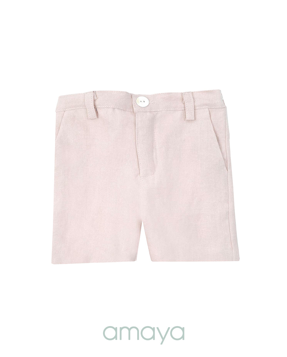 190520 Pantalón corto niño lino liso