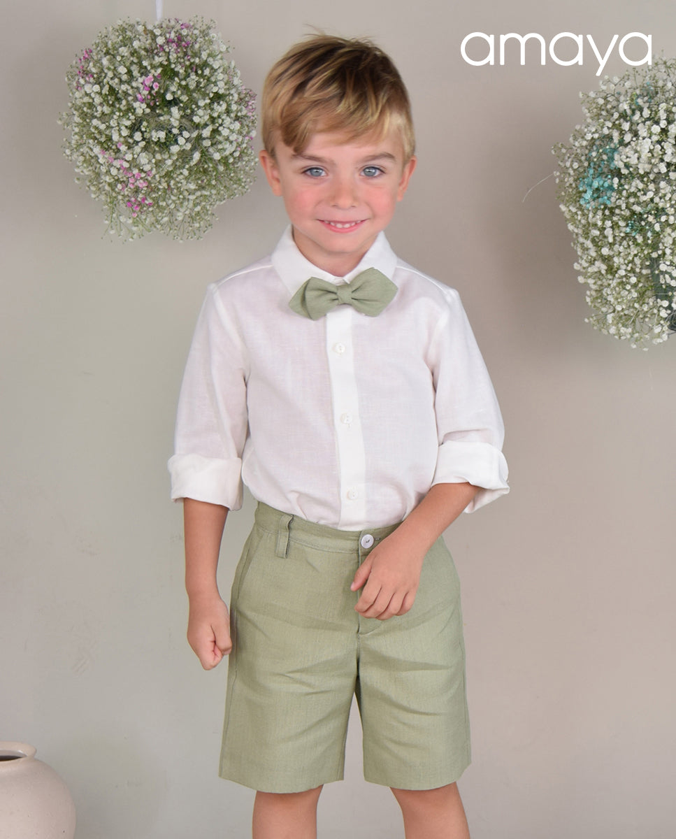190520 Pantalón corto niño lino liso