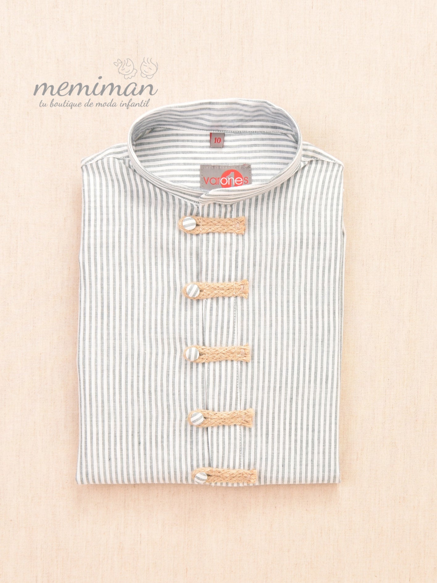 10-06129 Striped Alamares Mao Shirt