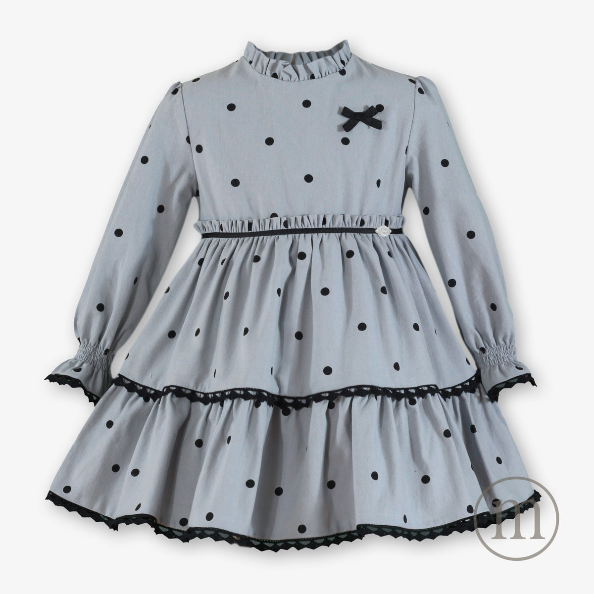 40-0224-V Vestito da bambina a pois