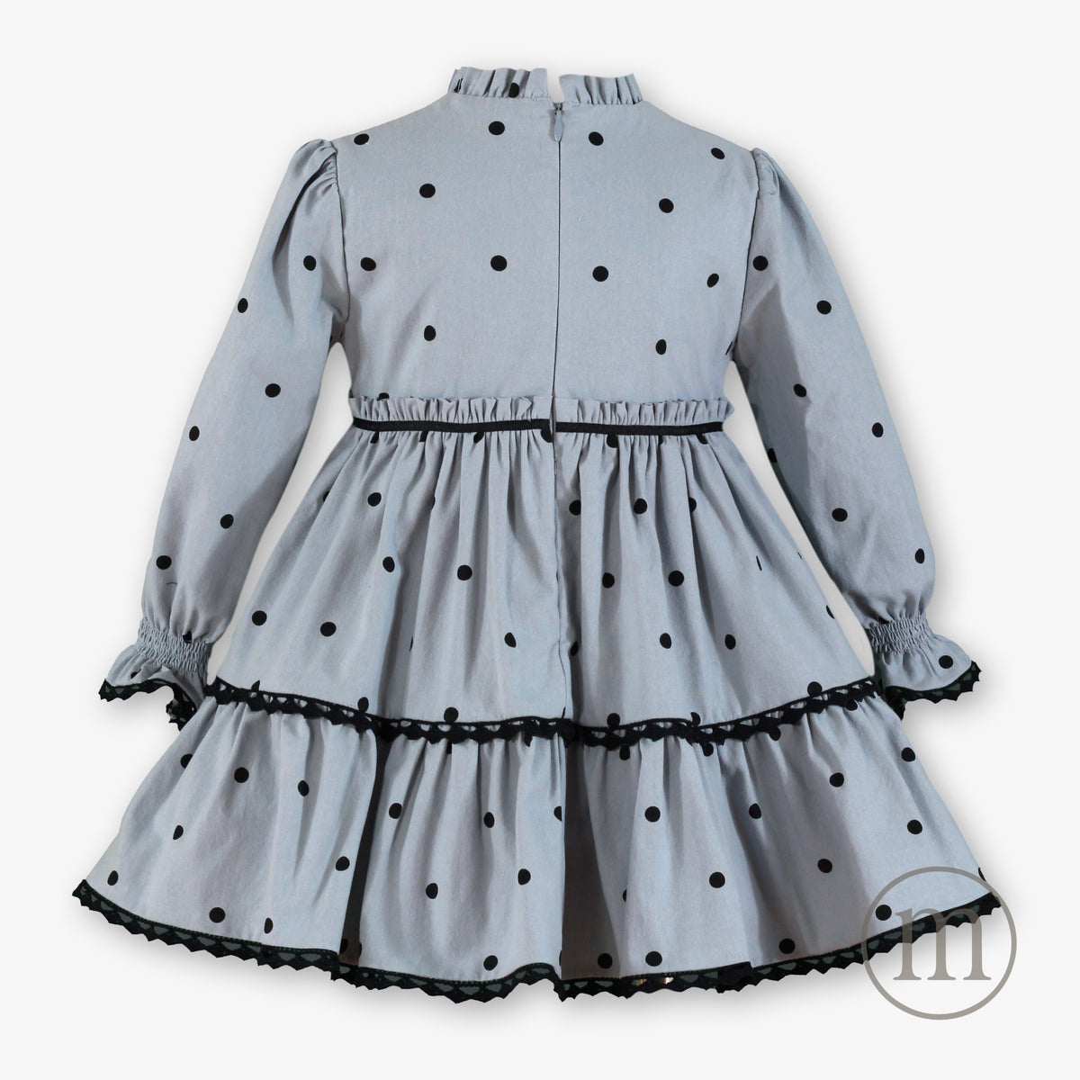 40-0224-V Vestito da bambina a pois