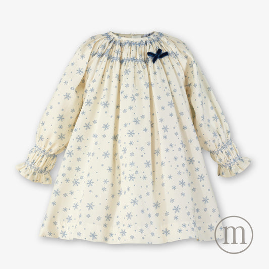 40-0225-V Vestido Infantil Copos de Nieve
