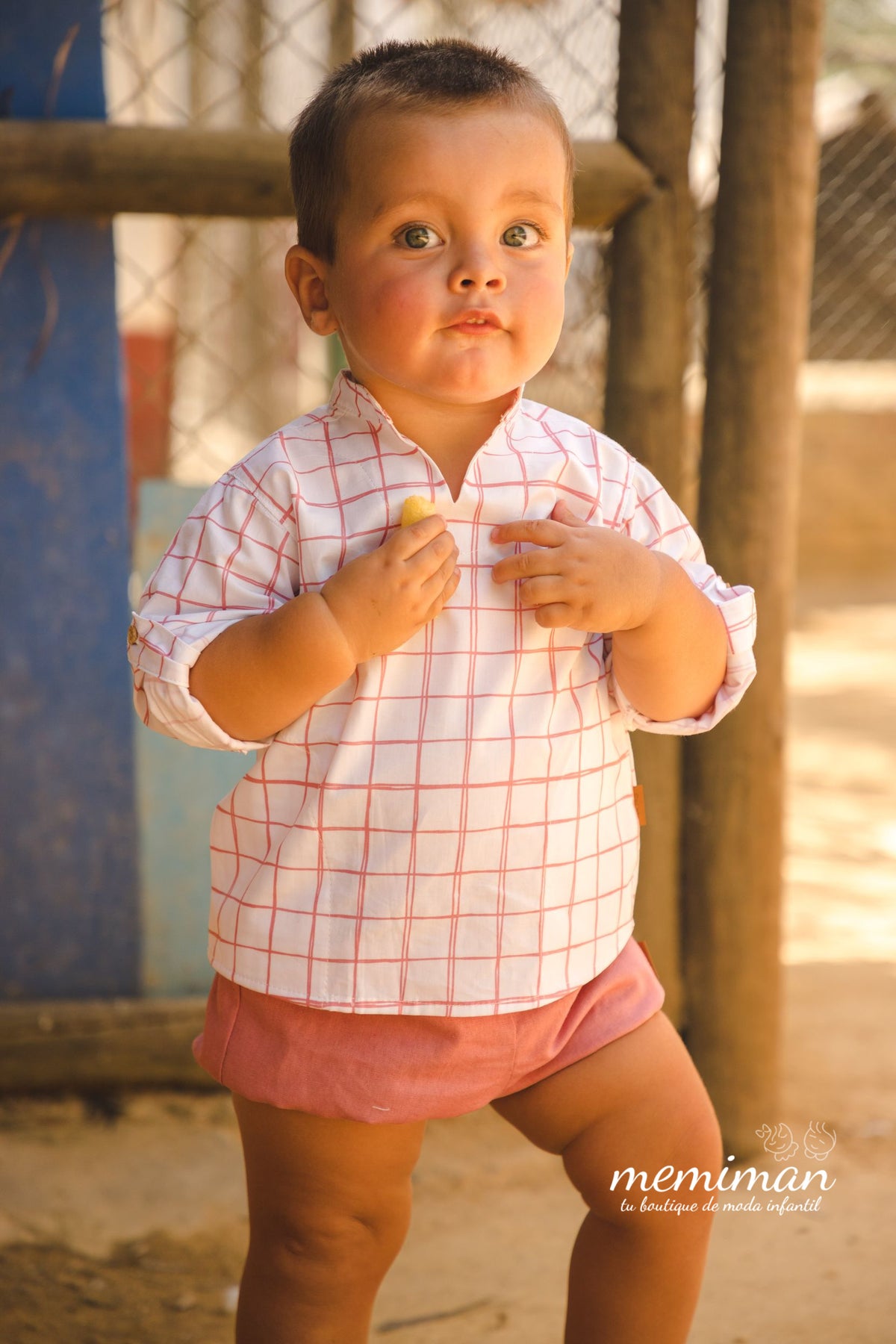 02-45090 Plaid boy's blouse