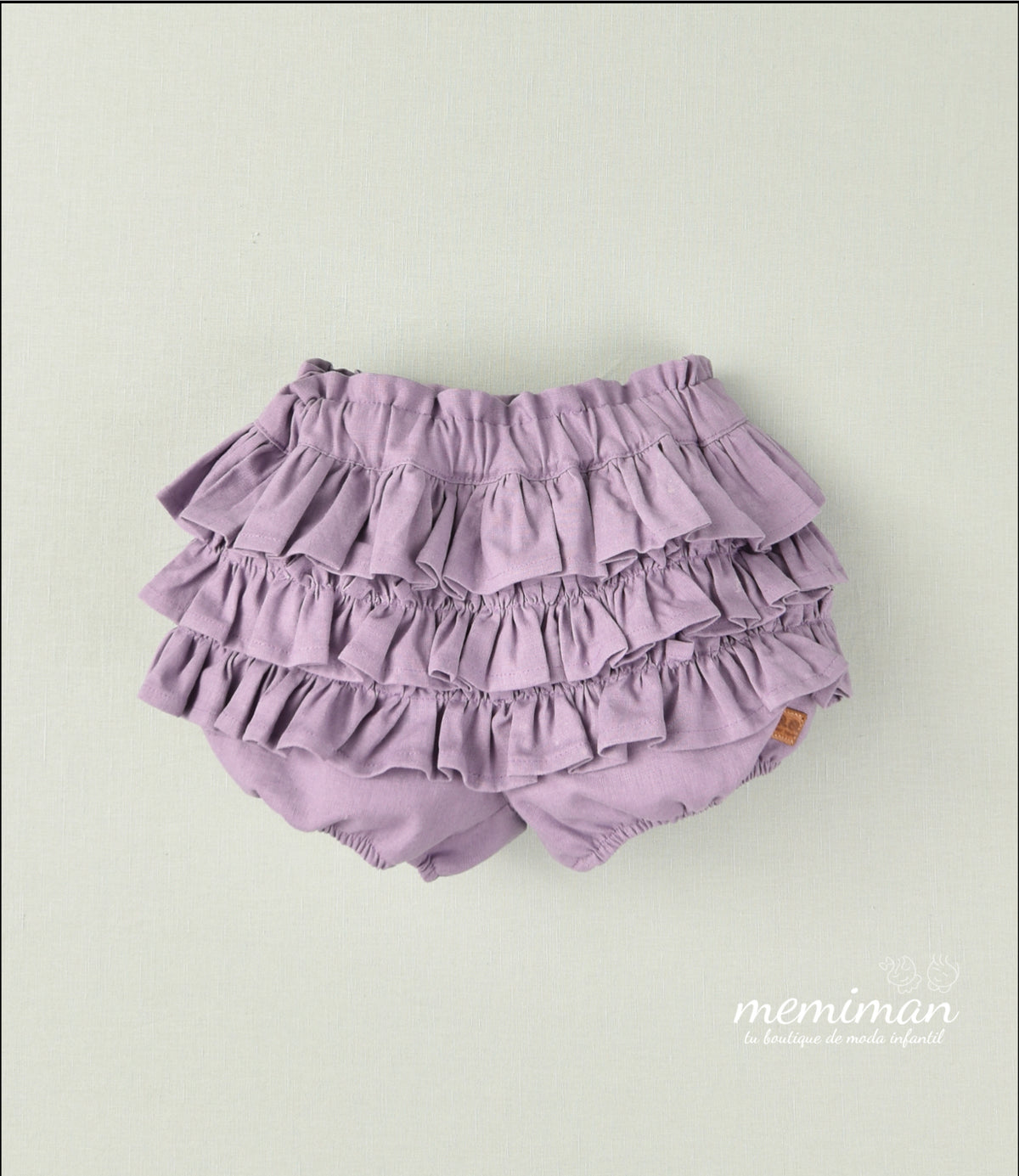01-46137 Short niña lino volantes