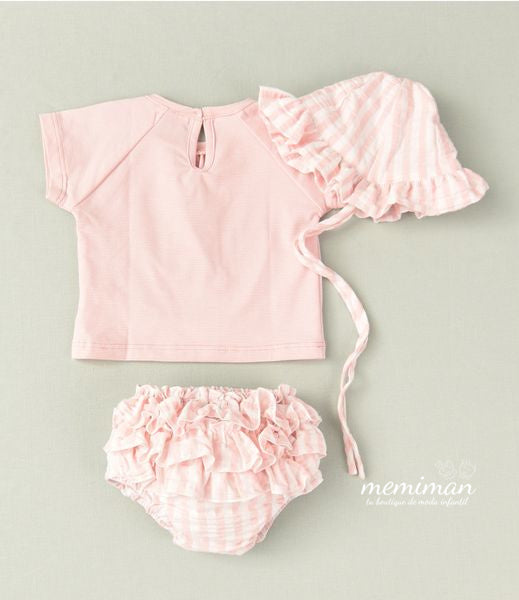 03-46209 Striped girl set with hat