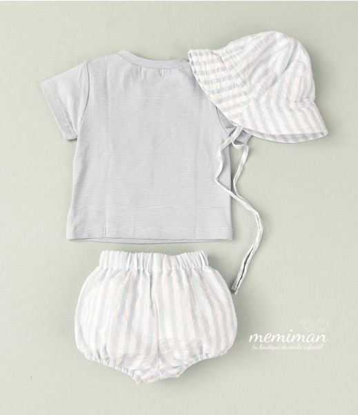 03-46210 Striped boy set with hat