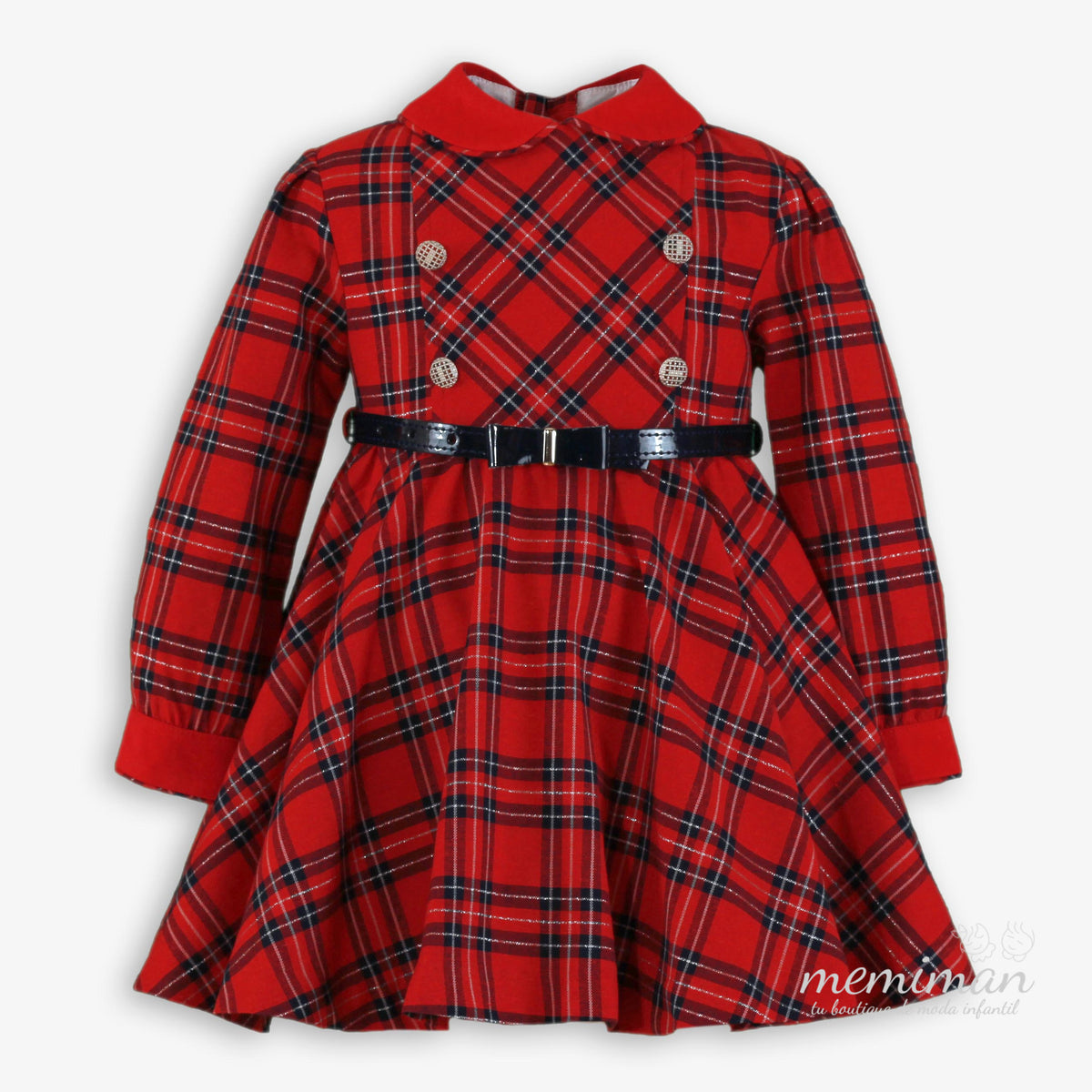 38-0232-V Vestito Bambina a Quadri