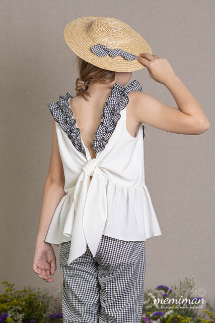 251-S614 Pantalón Vichy Brillantes