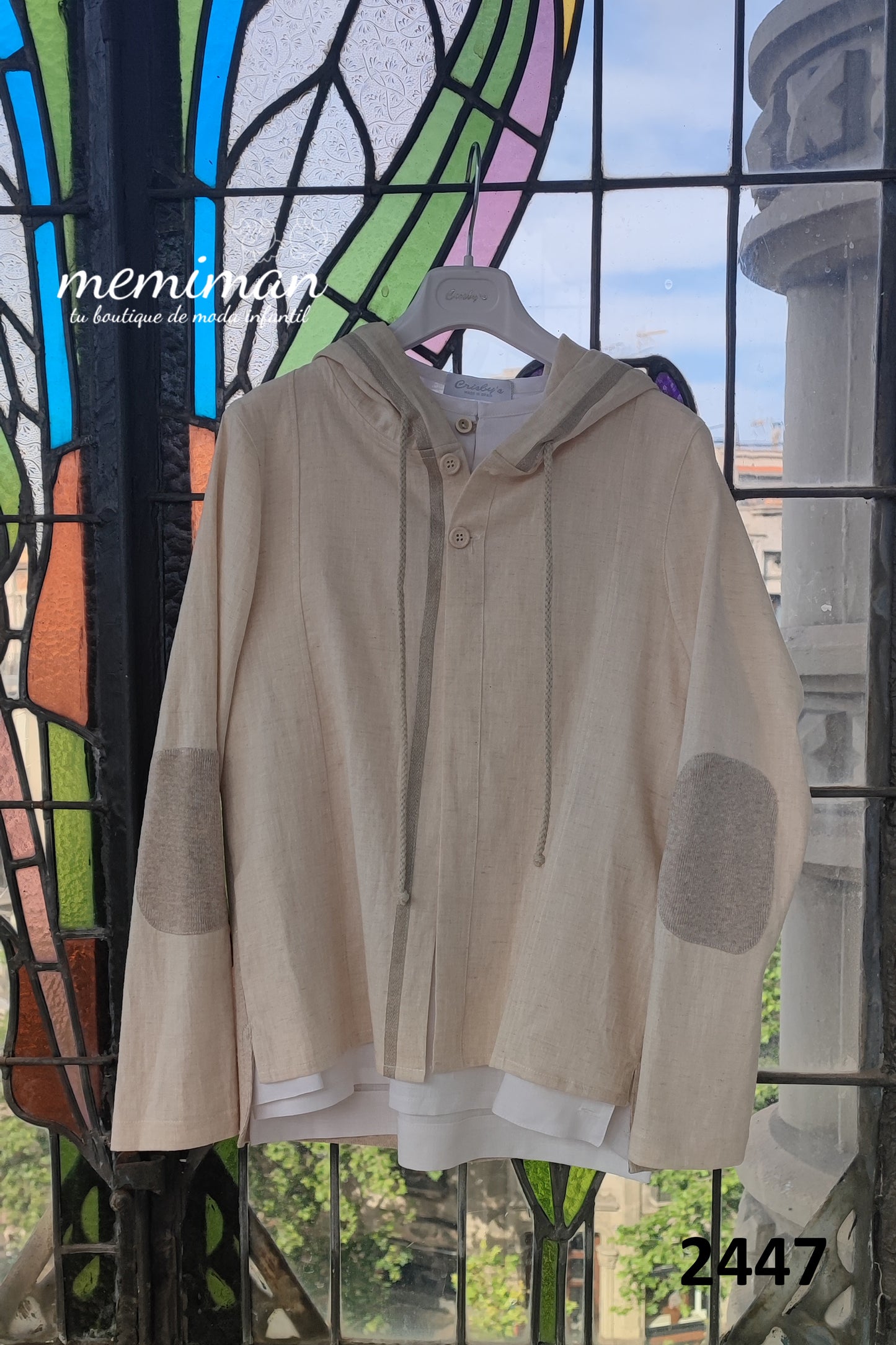 2447 Linen-Knit Jacket with Hood