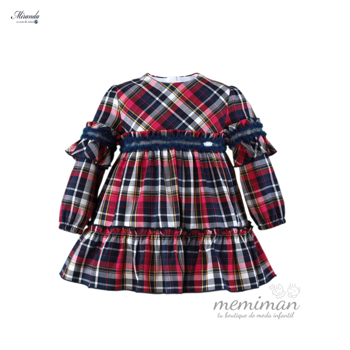 36-0250-V Vestido de menina aos quadrados