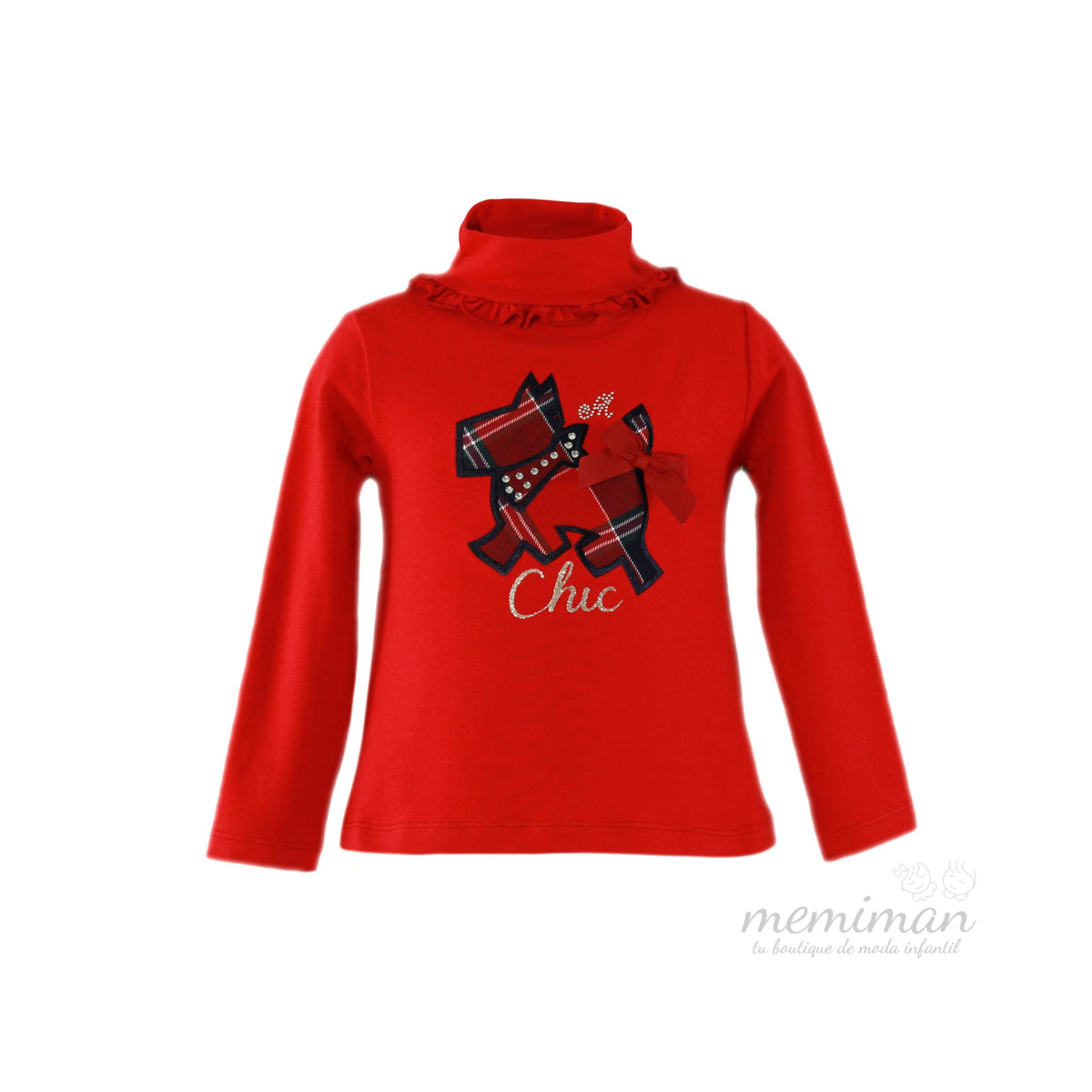 34-0259-2 Mädchen-T-Shirt mit Hündchen