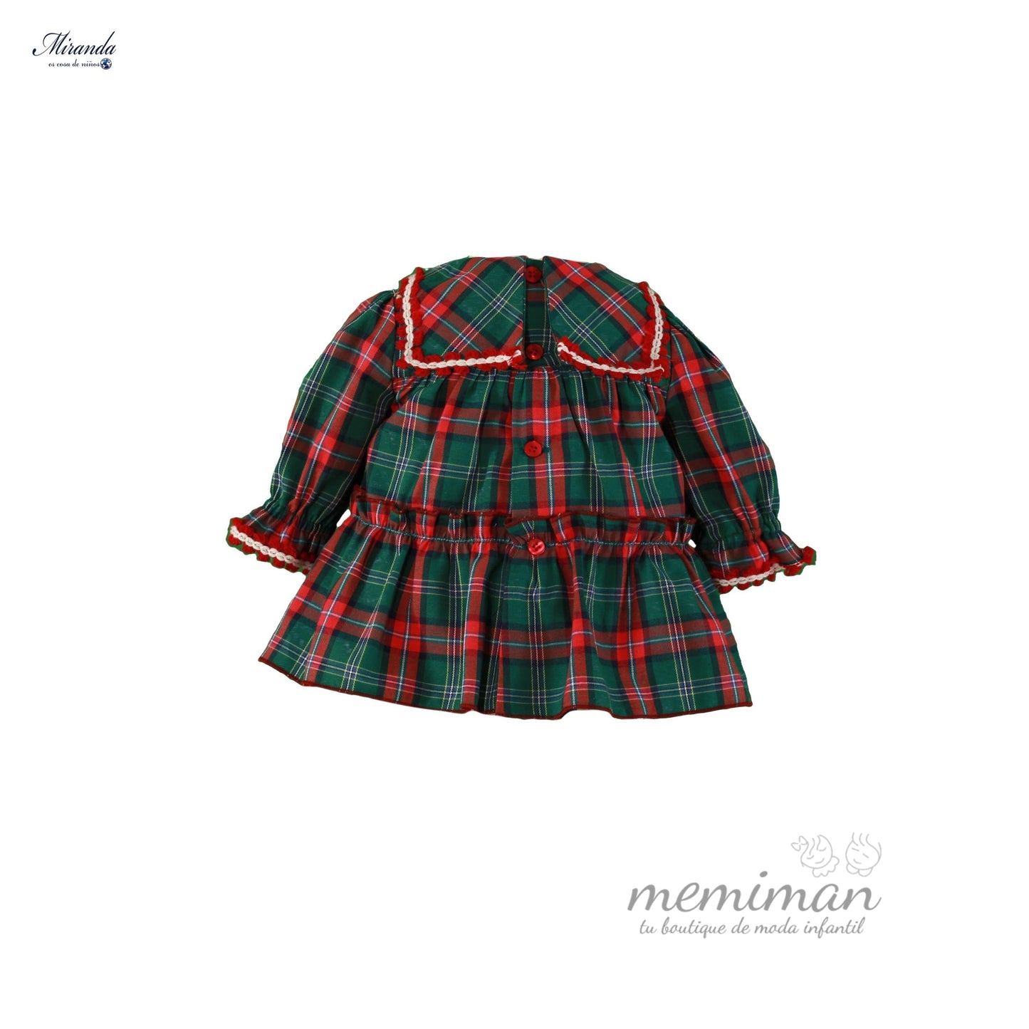 36-0030-V Robe bébé à carreaux écossais