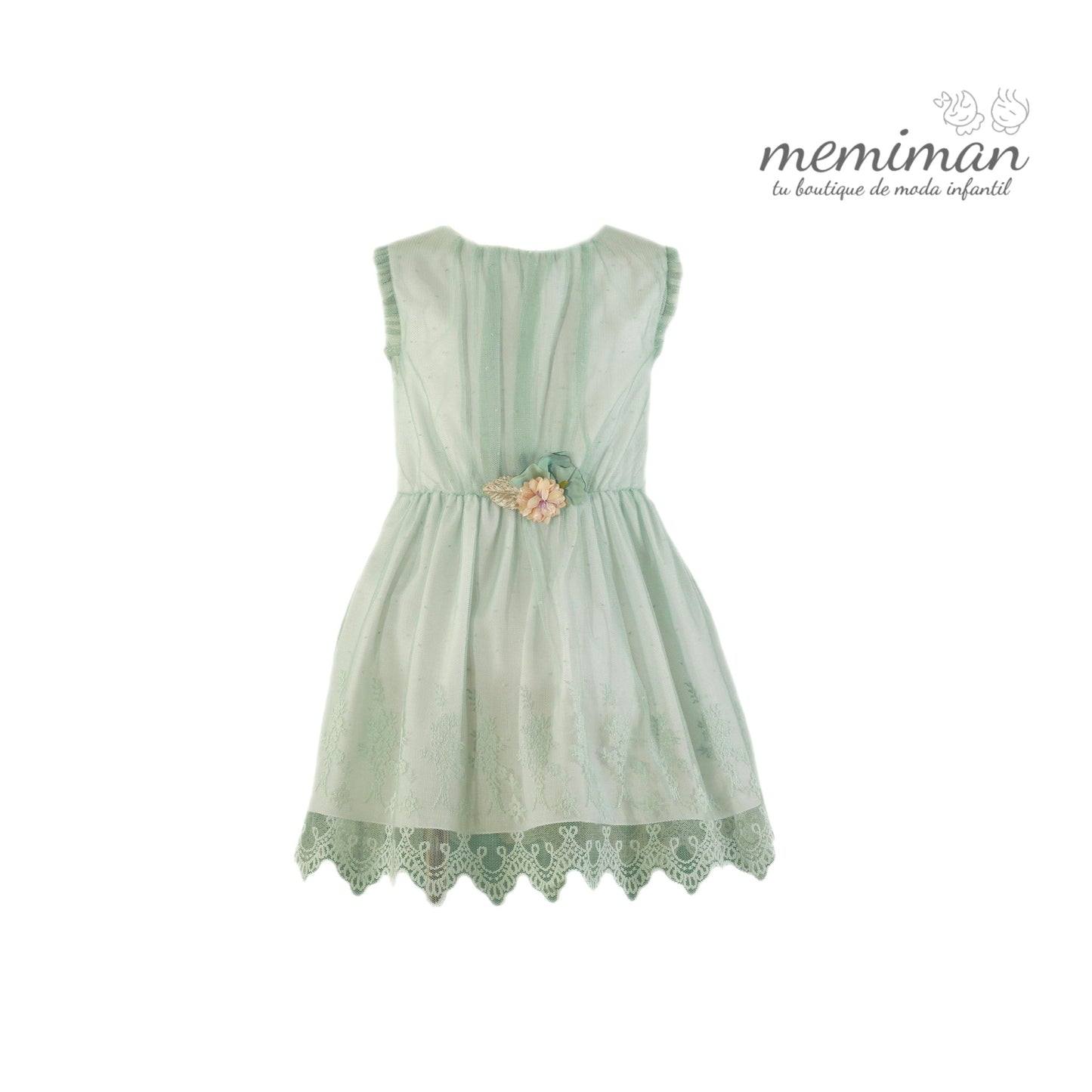 35-0329-V Robe enfant vert aqua