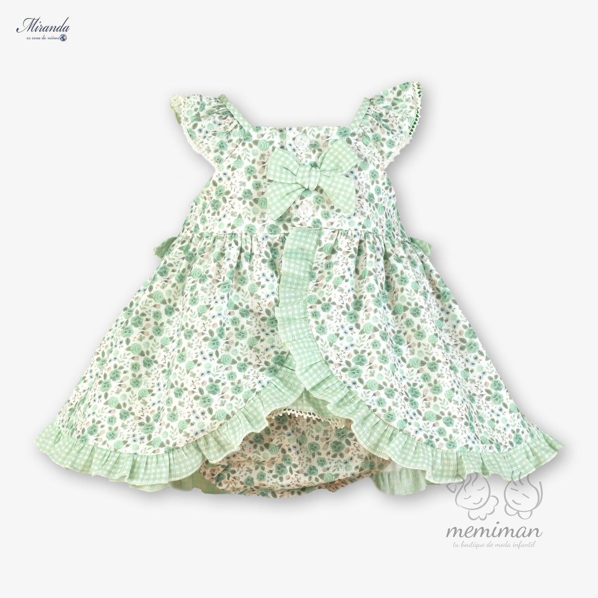 39-0036-VB Vestito neonata fiori con mutandine