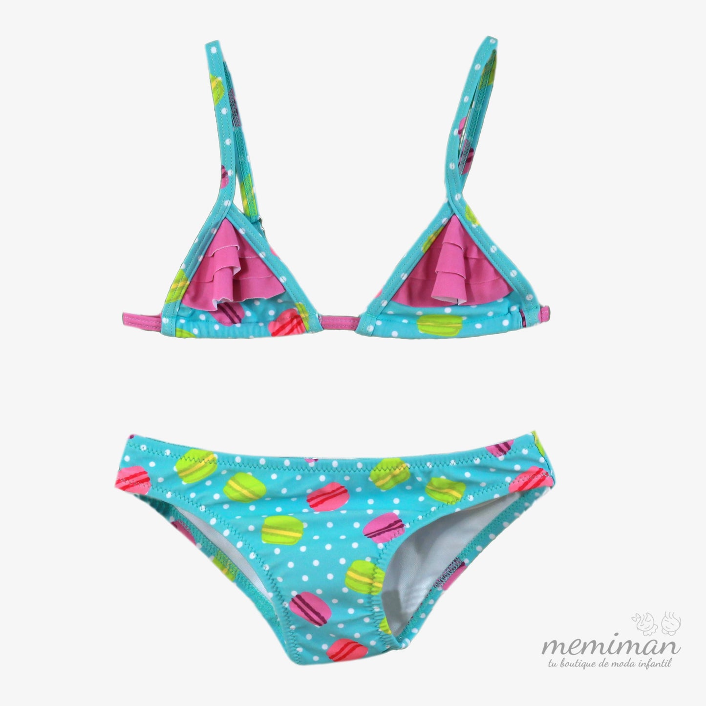 37-0408-BI Bikini macarons fille