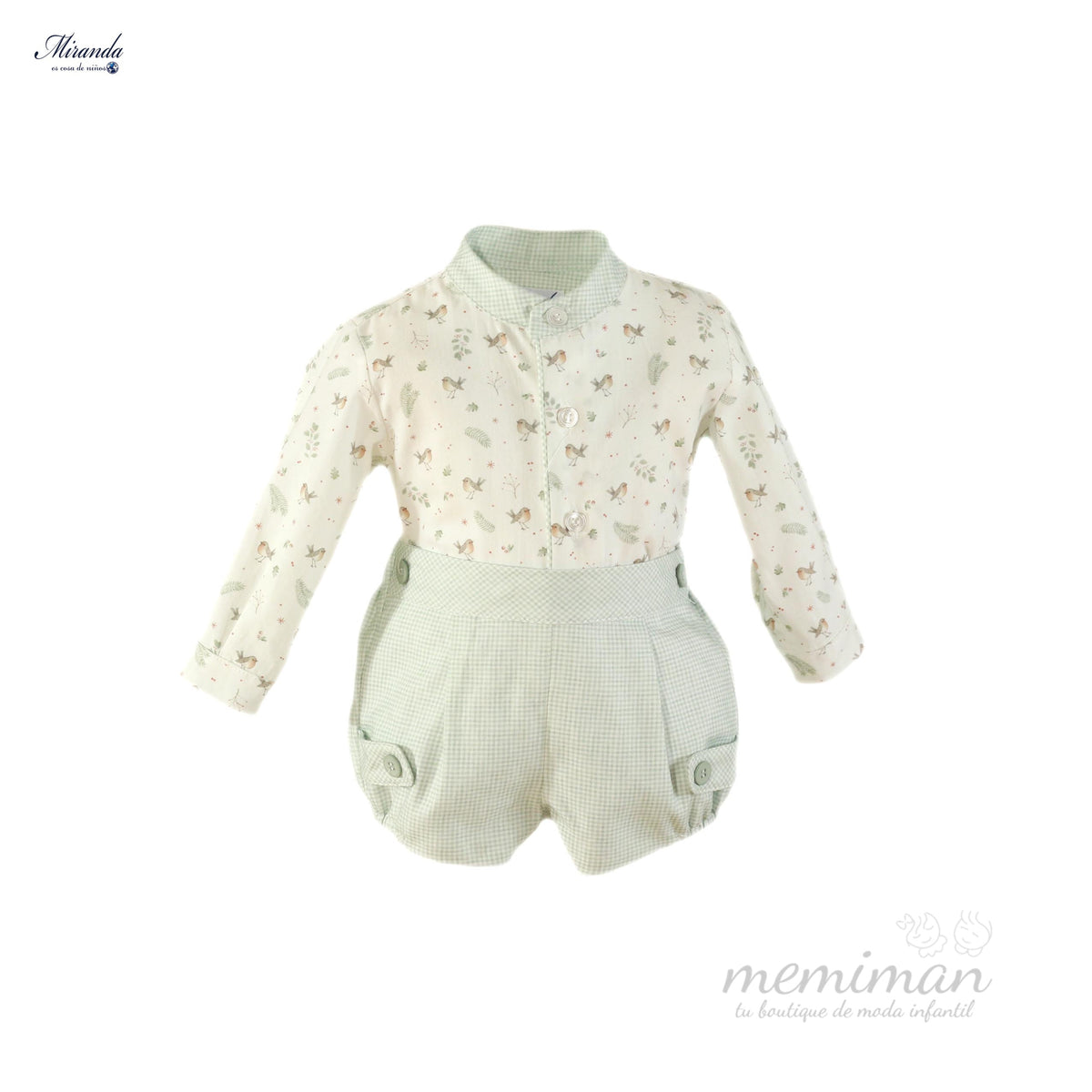 36-0040-23 Conjunto bebé menino verde-água