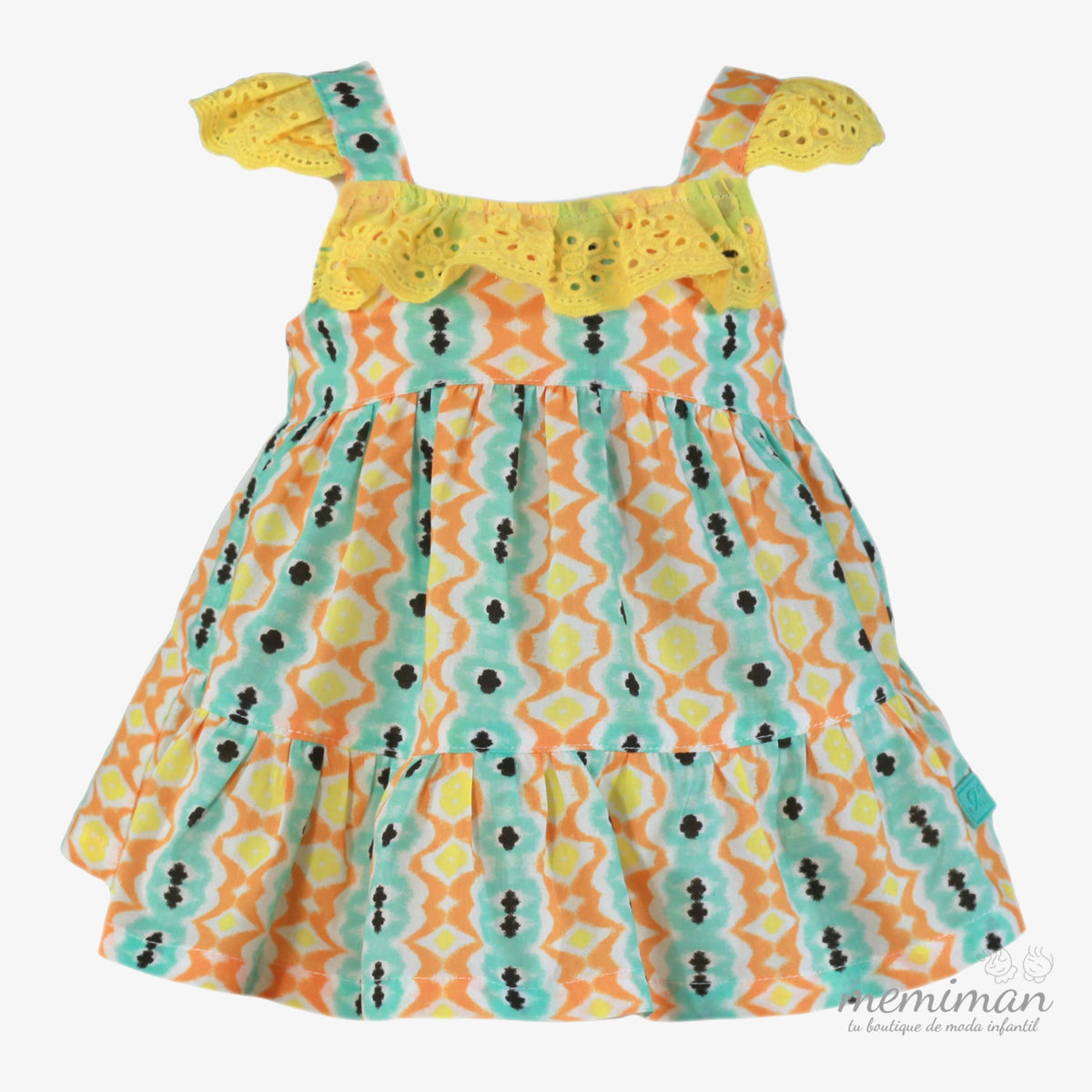 37-0415-V Vestito bambina geometrico