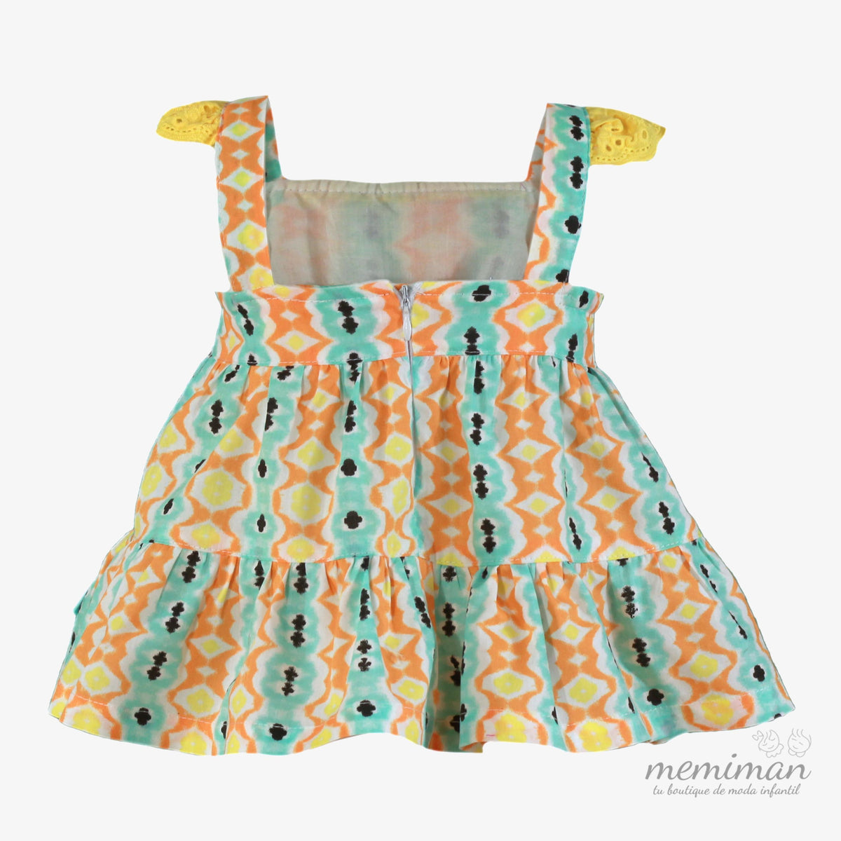 37-0415-V Vestito bambina geometrico