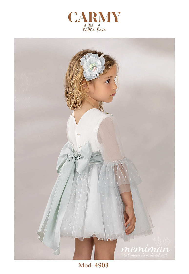 4903P Robe en tulle à pois floqué