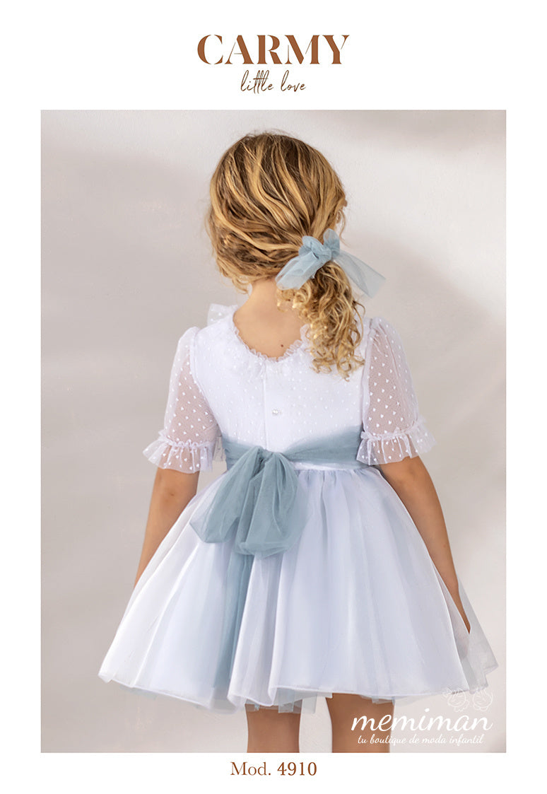 4910P Crystal silk flower girl dress