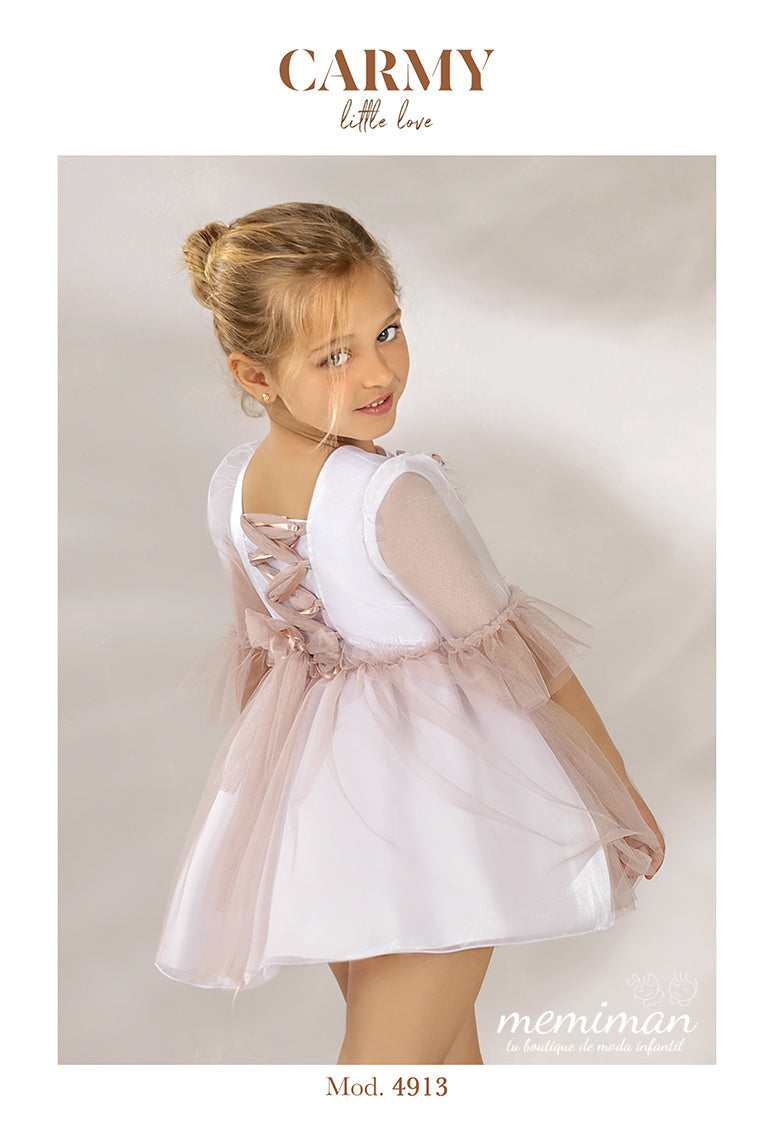 4913P Vestido arras seda cristal