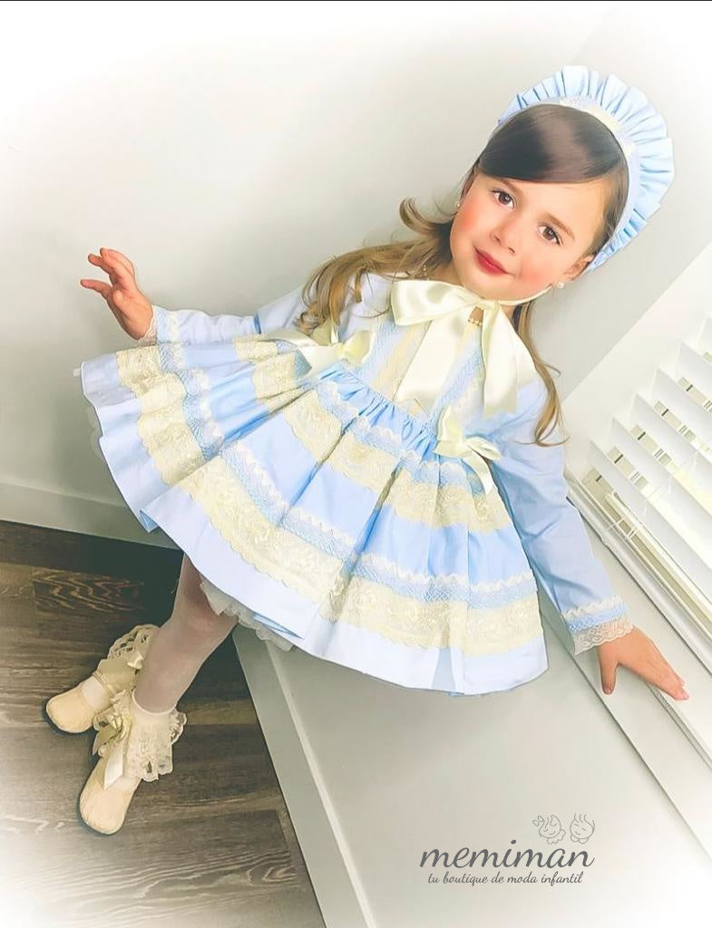 FLORENCE BLAU KAPUZEN-Kleid Jesusito-ausgestelltes Kleid
