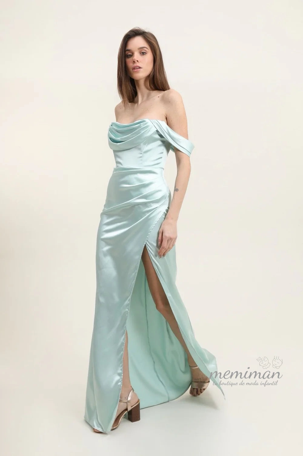 568003 Vestido Comprido Acetinado