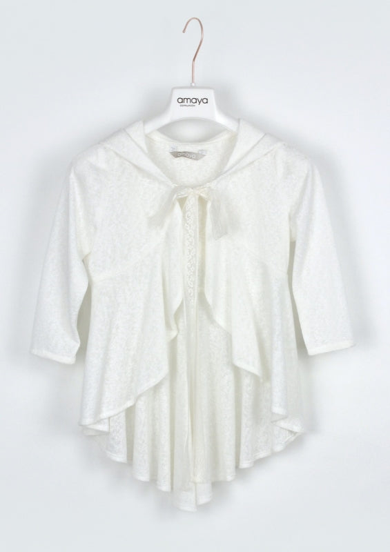 579819H Giacca in maglia con cappuccio e coda