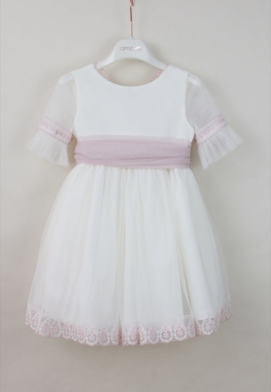 582407MF Tüllkleid mit Spitzenbesatz für Blumenmädchen/Zeremonien